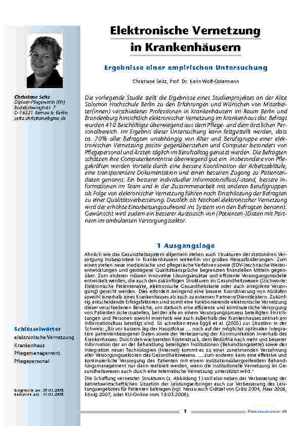 [doc_200228] Elektronische Vernetzung in Krankenhäusern - Ergebnisse einer empirischen Untersuchung