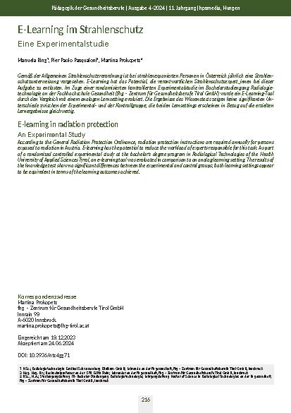 [doc_321156] E-Learning im Strahlenschutz: Eine Experimentalstudie