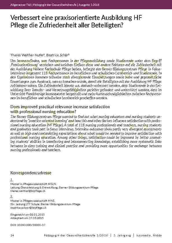 [doc_201961] Verbessert eine praxisorientierte Ausbildung HF Pflege die Zufriedenheit aller Beteiligten?