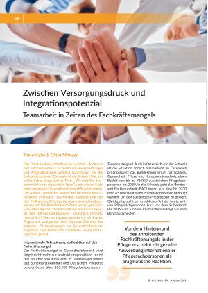 [doc_570037] Zwischen Versorgungsdruck und Integrationspotenzial Teamarbeit in Zeiten des Fachkräftemangels