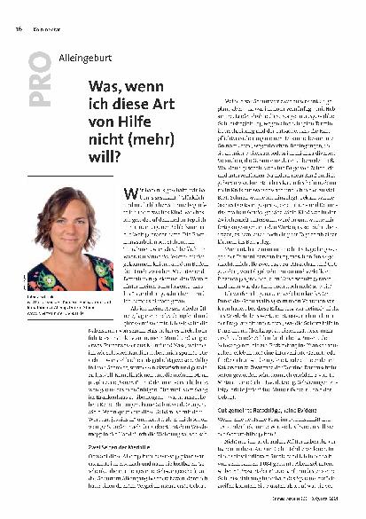 [doc_318270] Alleingeburt Was, wenn ich diese Art von Hilfe nicht (mehr) will?