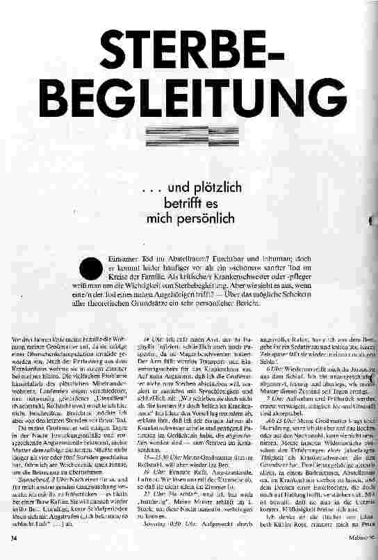 [doc_19133] Sterbebegleitung ... und plötzlich betrifft es mich persönlich