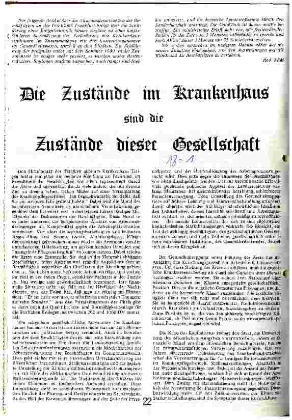 [doc_7938] Die Zustände im Krankenhaus sind die Zustände dieser Gesellschaft