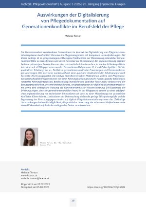 [doc_572023] Auswirkungen der Digitalisierung von Pflegedokumentation auf Generationenkonflikte im Berufsfeld der Pflege